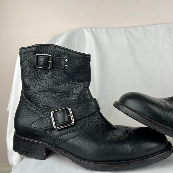 Cole Haan Men’s Moto Biker Leather Boots Size 10.5 - Picture 2 of 8